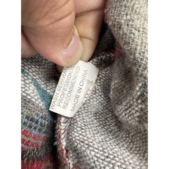 UPCYCLED NWT Lumister Women 2XL Red Denim Aztec Thunderbird Embroidered Shacket - Picture 3 of 16